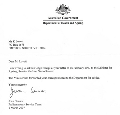 letter from department